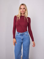 TORI LONG SLEEVE TOP - WINE
