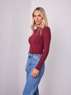 TORI LONG SLEEVE TOP - WINE