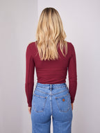 TORI LONG SLEEVE TOP - WINE