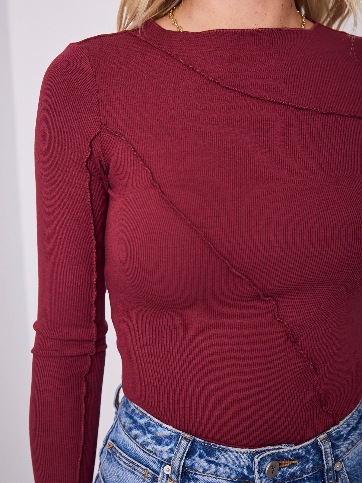 TORI LONG SLEEVE TOP - WINE