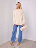 REMY LONG FLUFFY KNIT - LIGHT BEIGE