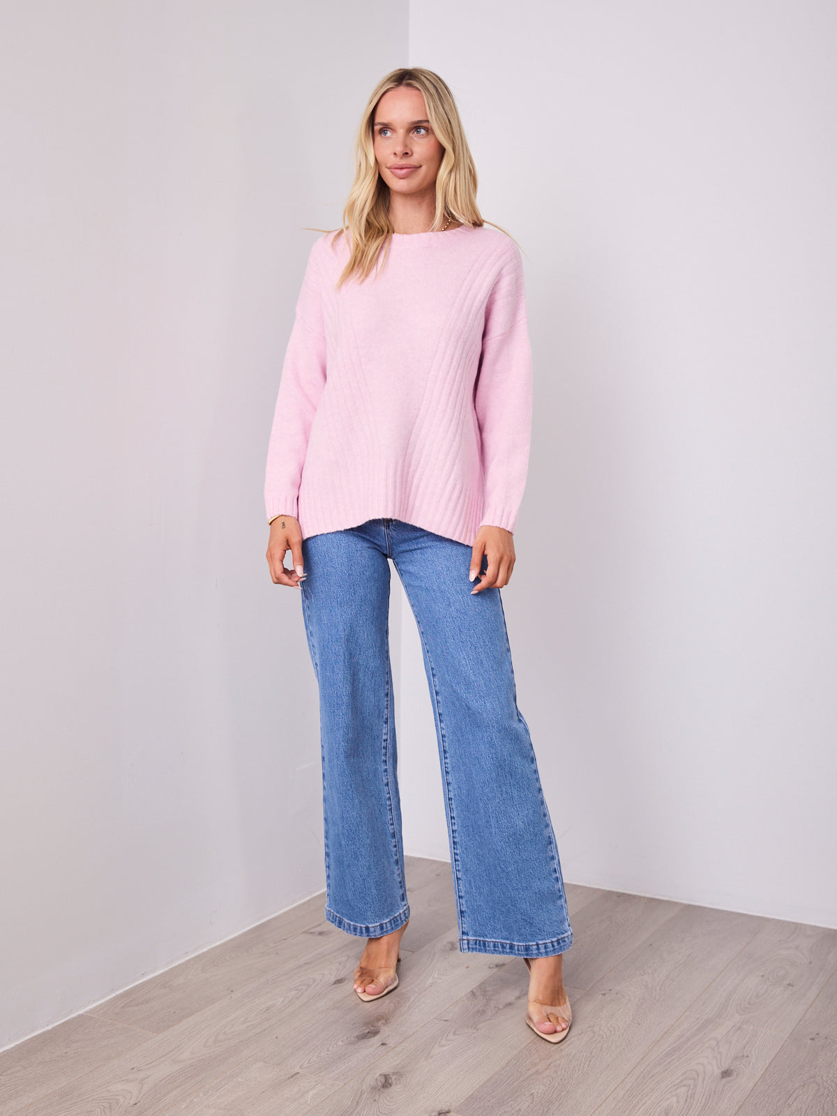 ALESSIA SLOUCH WOOL BLEND KNIT - PINK
