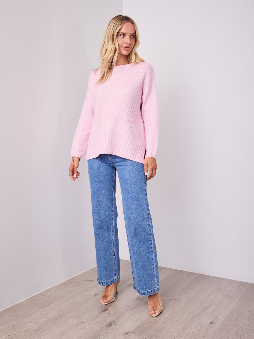 ALESSIA SLOUCH WOOL BLEND KNIT - PINK