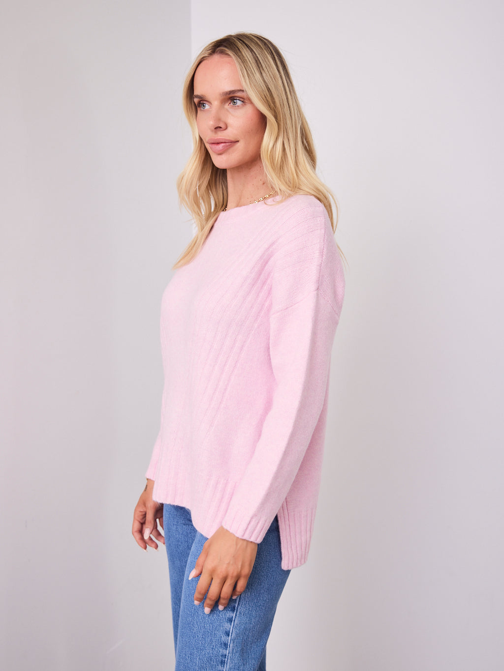 ALESSIA SLOUCH WOOL BLEND KNIT - PINK