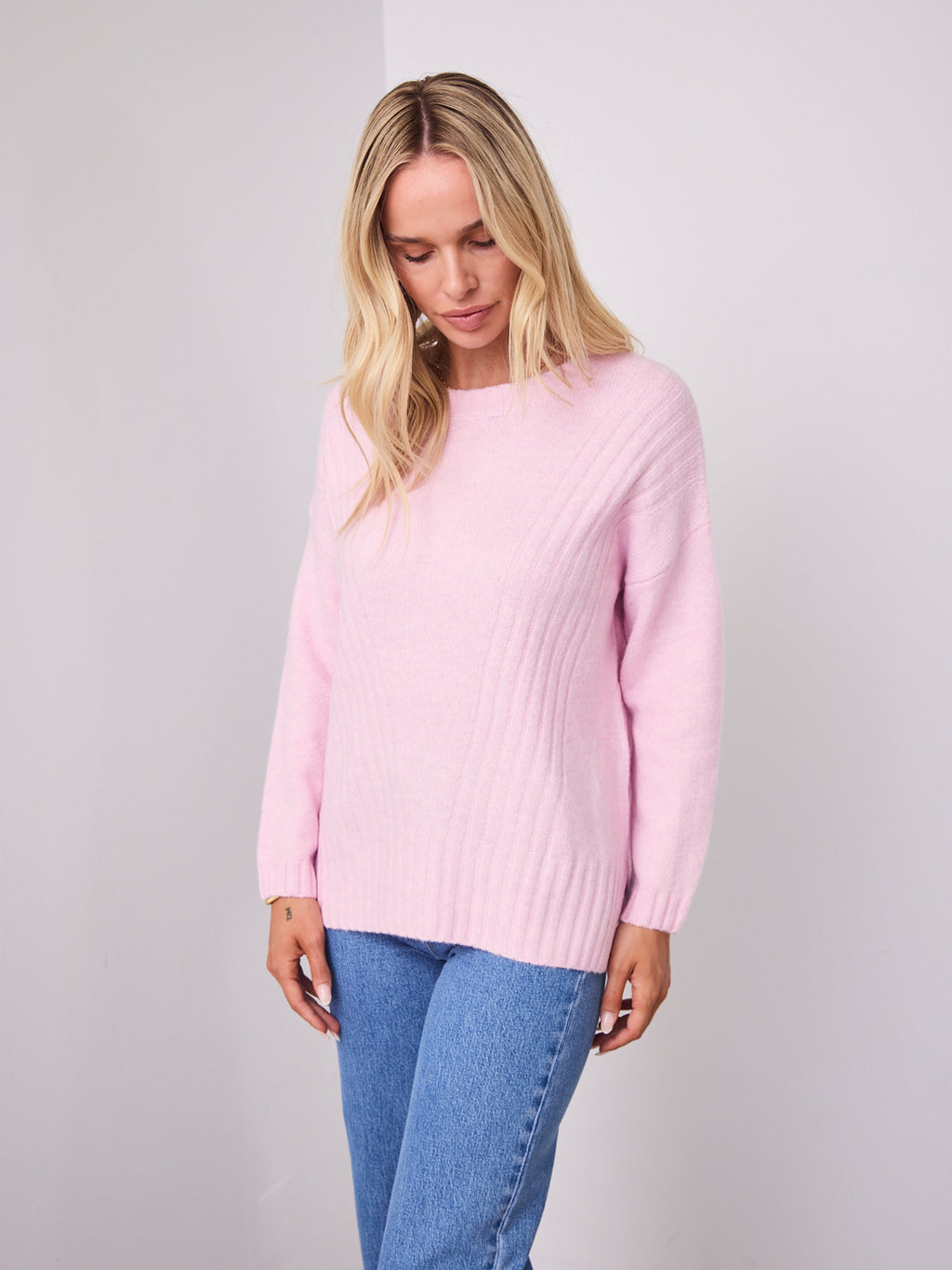 ALESSIA SLOUCH WOOL BLEND KNIT - PINK