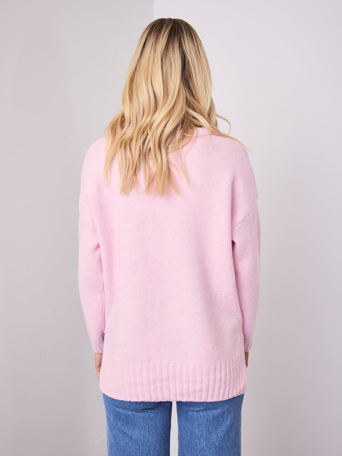 ALESSIA SLOUCH WOOL BLEND KNIT - PINK