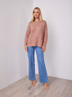 ALESSIA SLOUCH WOOL BLEND KNIT - NUTMEG