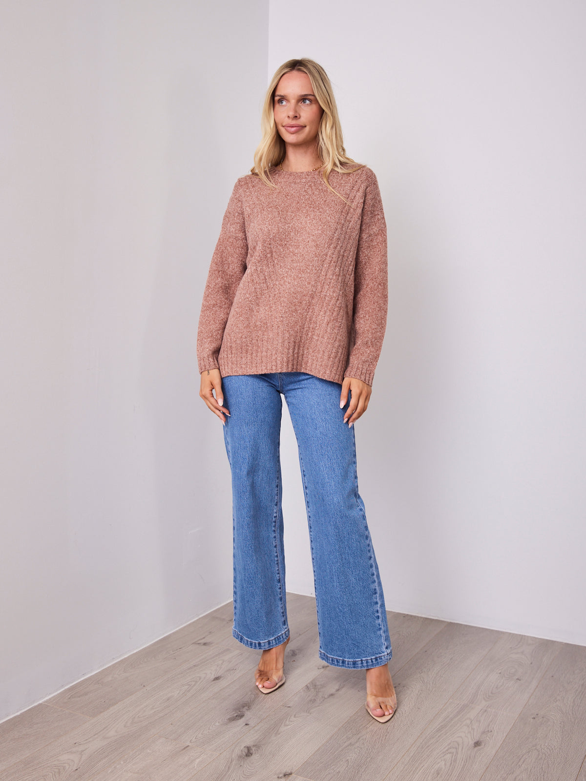 ALESSIA SLOUCH WOOL BLEND KNIT - NUTMEG