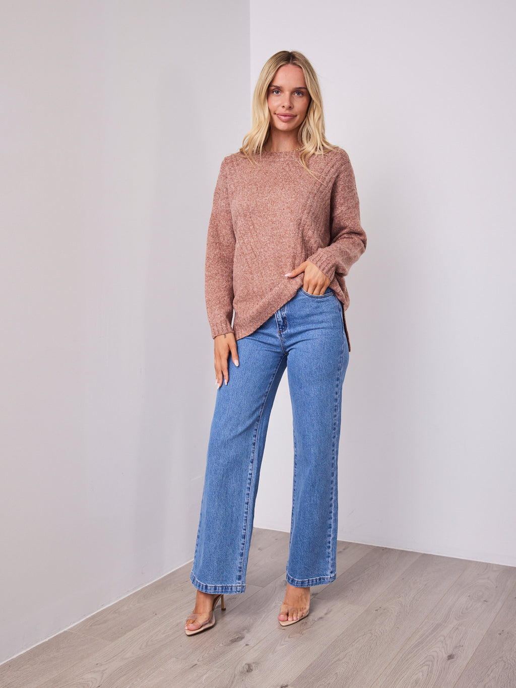 ALESSIA SLOUCH WOOL BLEND KNIT - NUTMEG