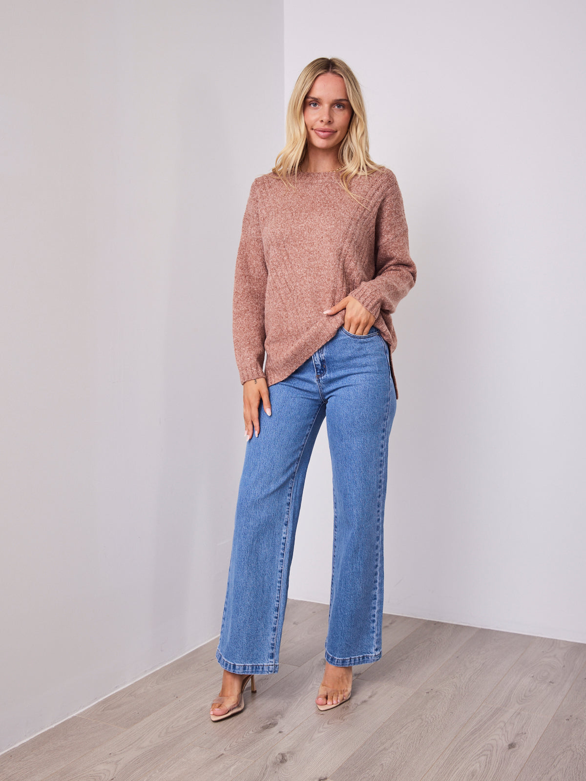 ALESSIA SLOUCH WOOL BLEND KNIT - NUTMEG