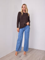 ALESSIA SLOUCH WOOL BLEND KNIT - CHOCOLATE