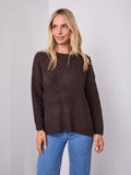 ALESSIA SLOUCH WOOL BLEND KNIT - CHOCOLATE