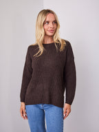 ALESSIA SLOUCH WOOL BLEND KNIT - CHOCOLATE