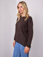 ALESSIA SLOUCH WOOL BLEND KNIT - CHOCOLATE