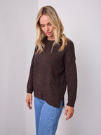 ALESSIA SLOUCH WOOL BLEND KNIT - CHOCOLATE