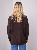 ALESSIA SLOUCH WOOL BLEND KNIT - CHOCOLATE