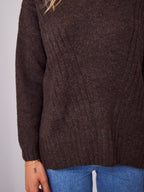 ALESSIA SLOUCH WOOL BLEND KNIT - CHOCOLATE