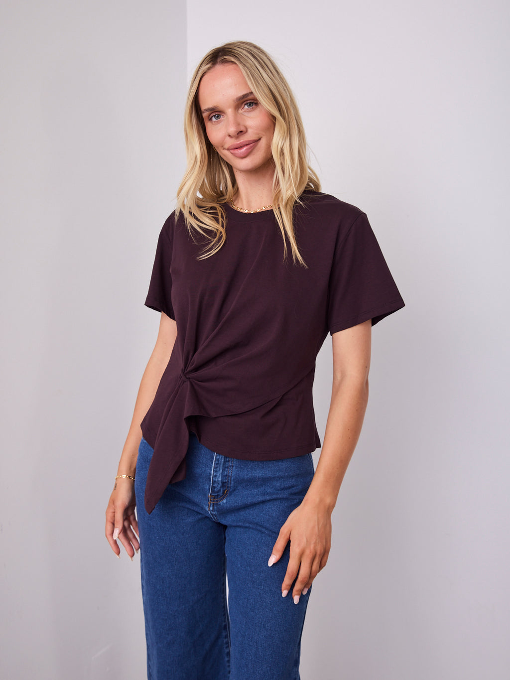 VALENTINA TEE - DEEP PLUM
