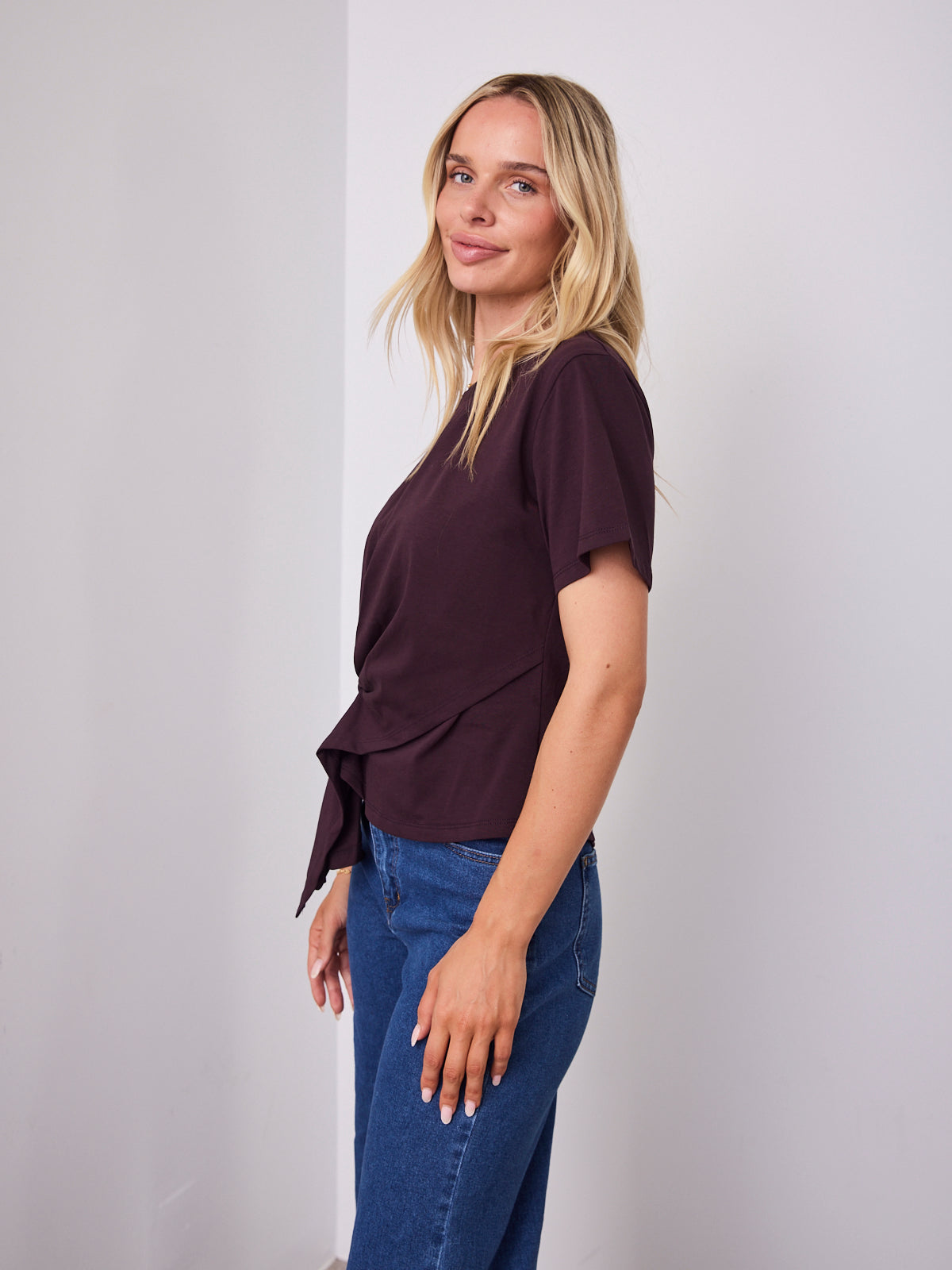 VALENTINA TEE - DEEP PLUM