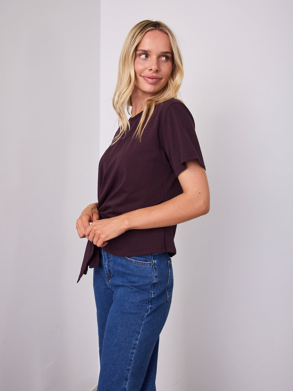 VALENTINA TEE - DEEP PLUM
