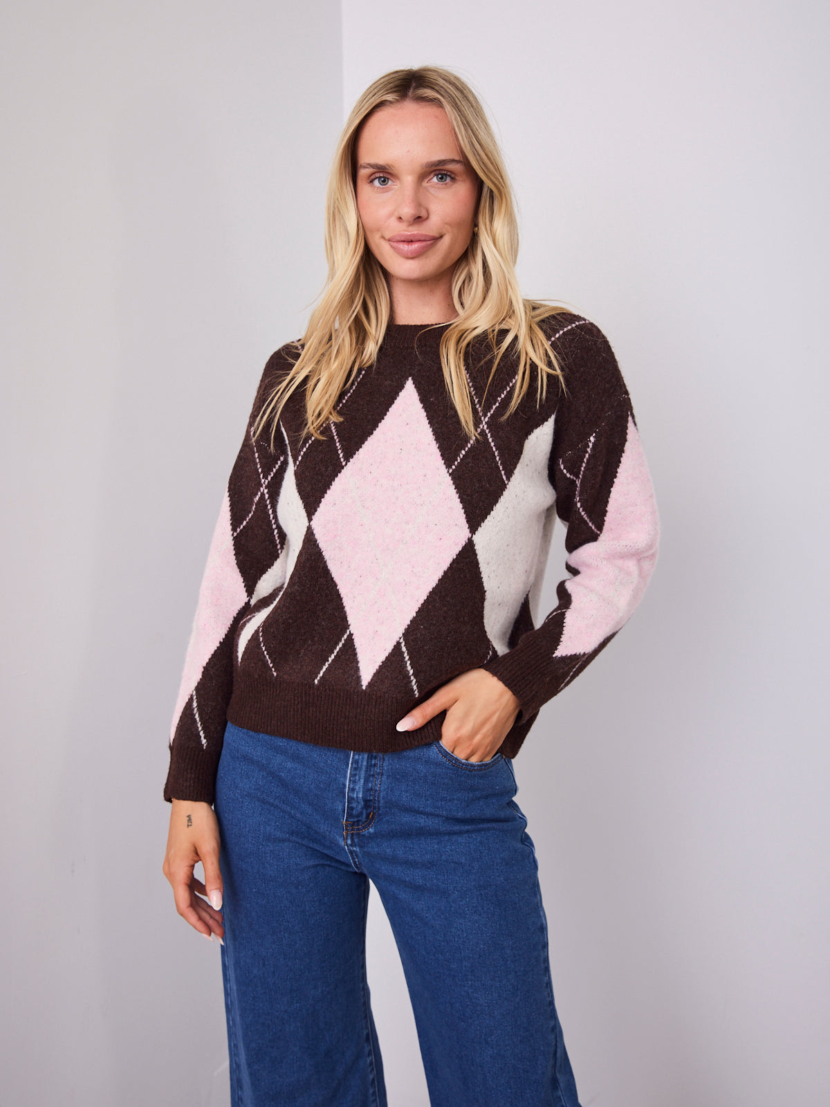 HAVAR KNIT - CHOCOLATE/PINK