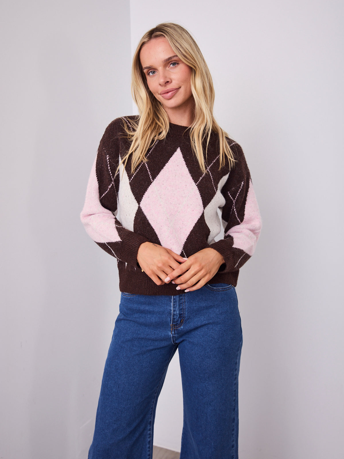 HAVAR KNIT - CHOCOLATE/PINK