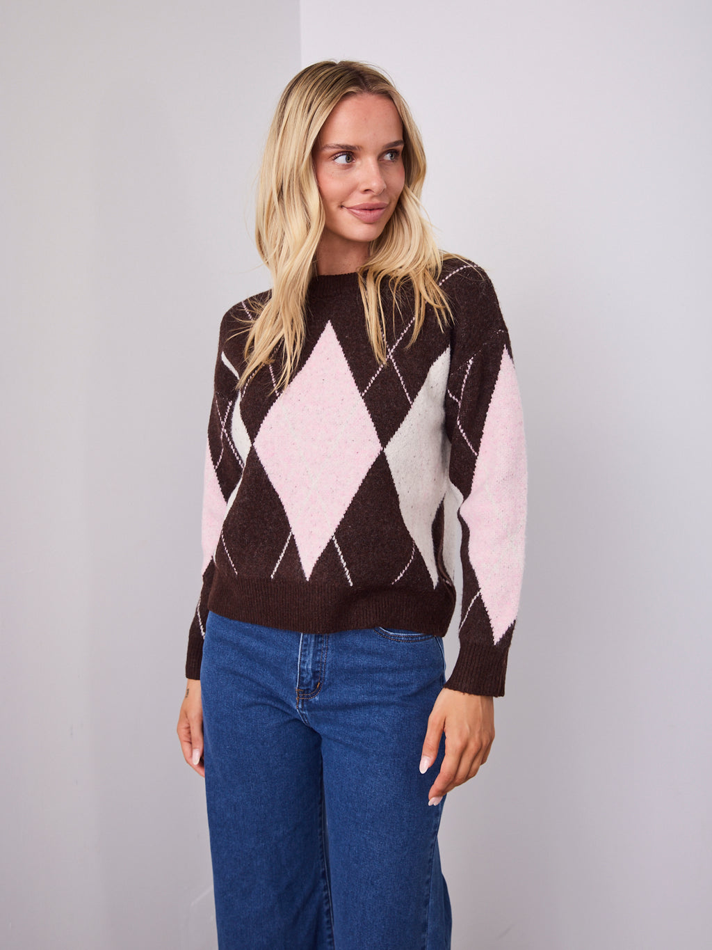 HAVAR KNIT - CHOCOLATE/PINK