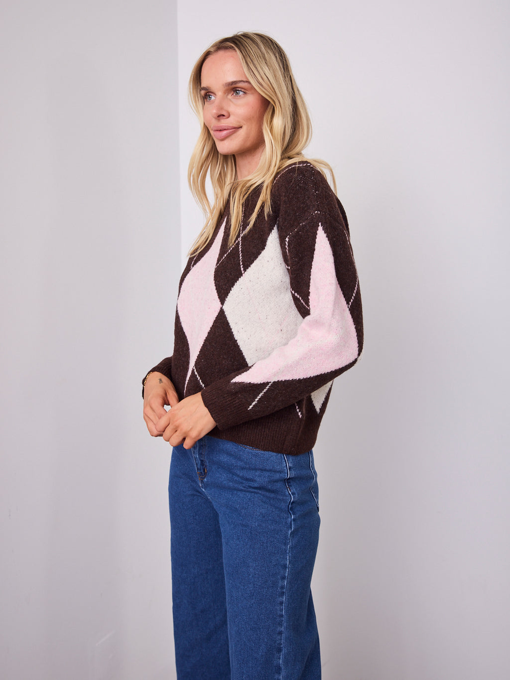 HAVAR KNIT - CHOCOLATE/PINK