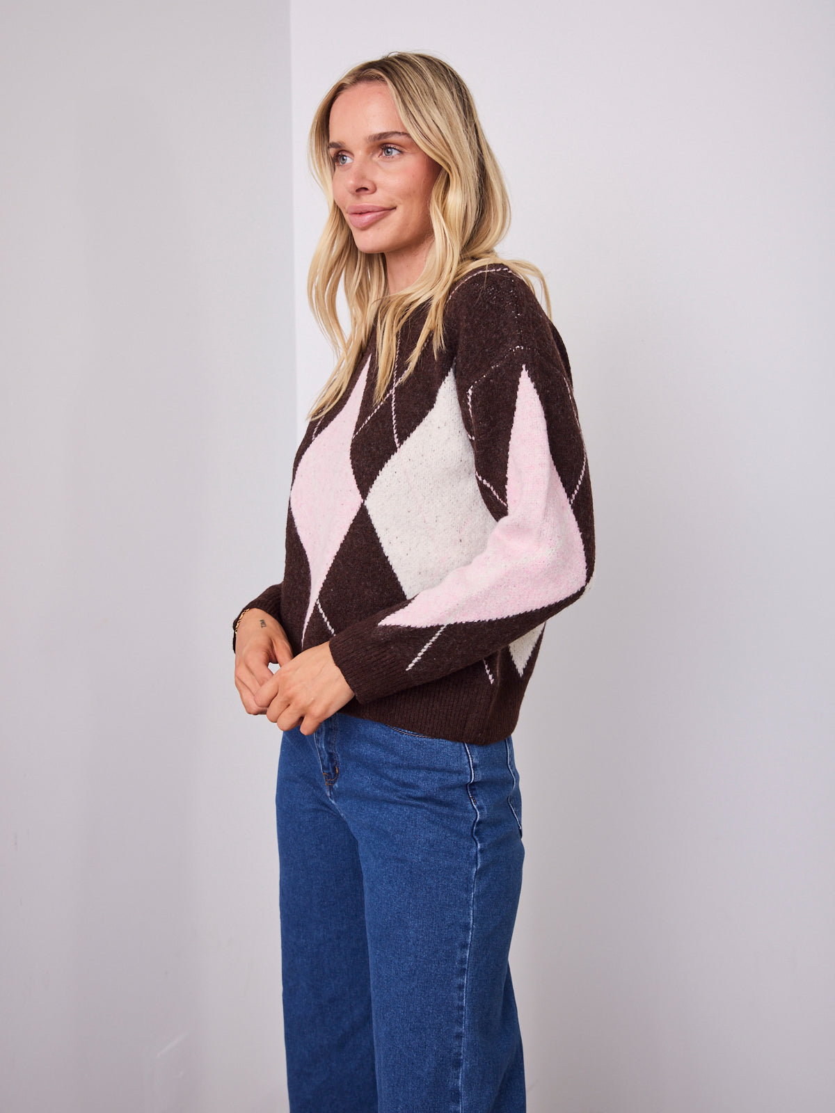 HAVAR KNIT - CHOCOLATE/PINK