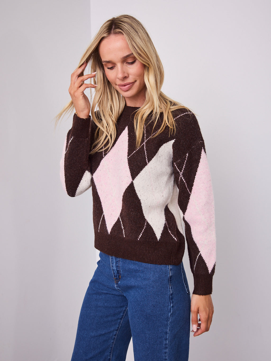 HAVAR KNIT - CHOCOLATE/PINK