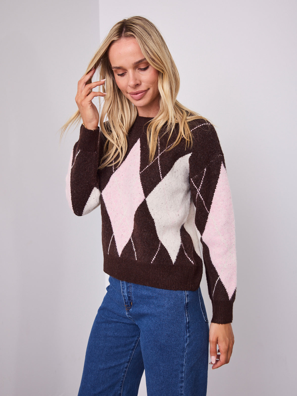 HAVAR KNIT - CHOCOLATE/PINK
