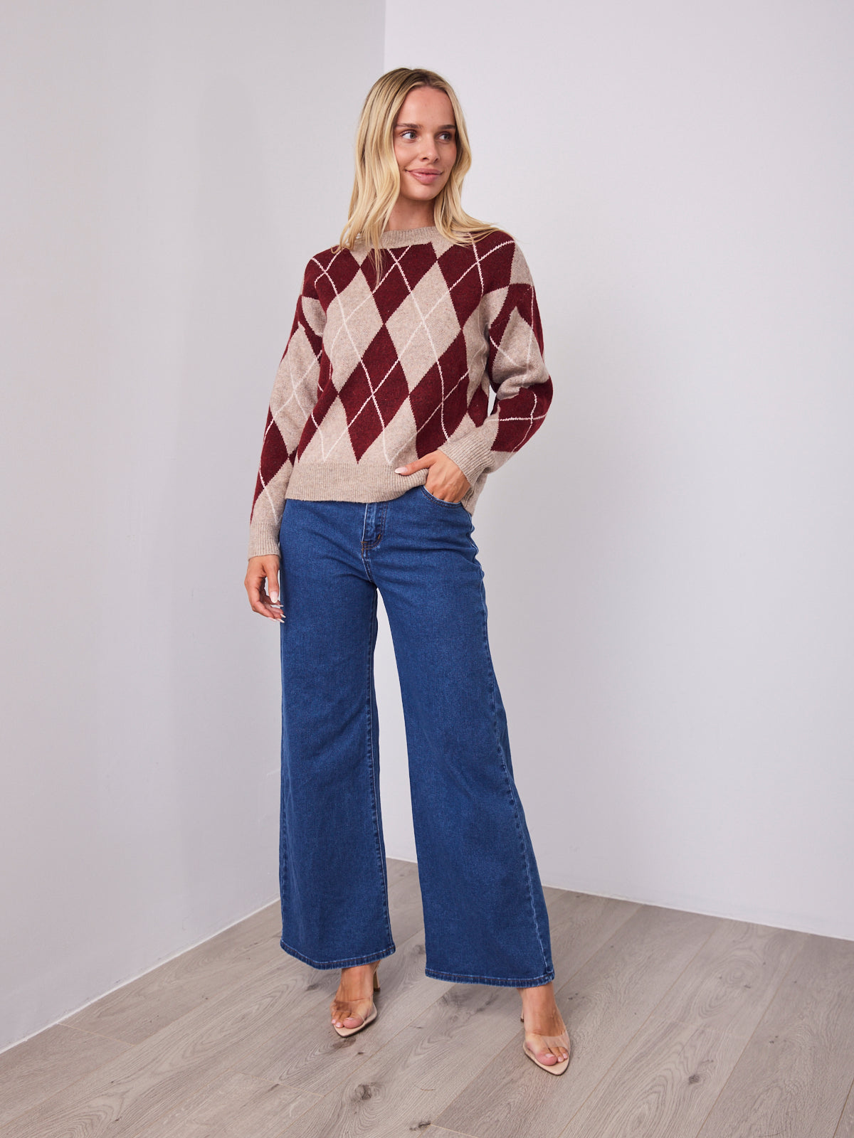 HAVAR KNIT - BEIGE/WINE