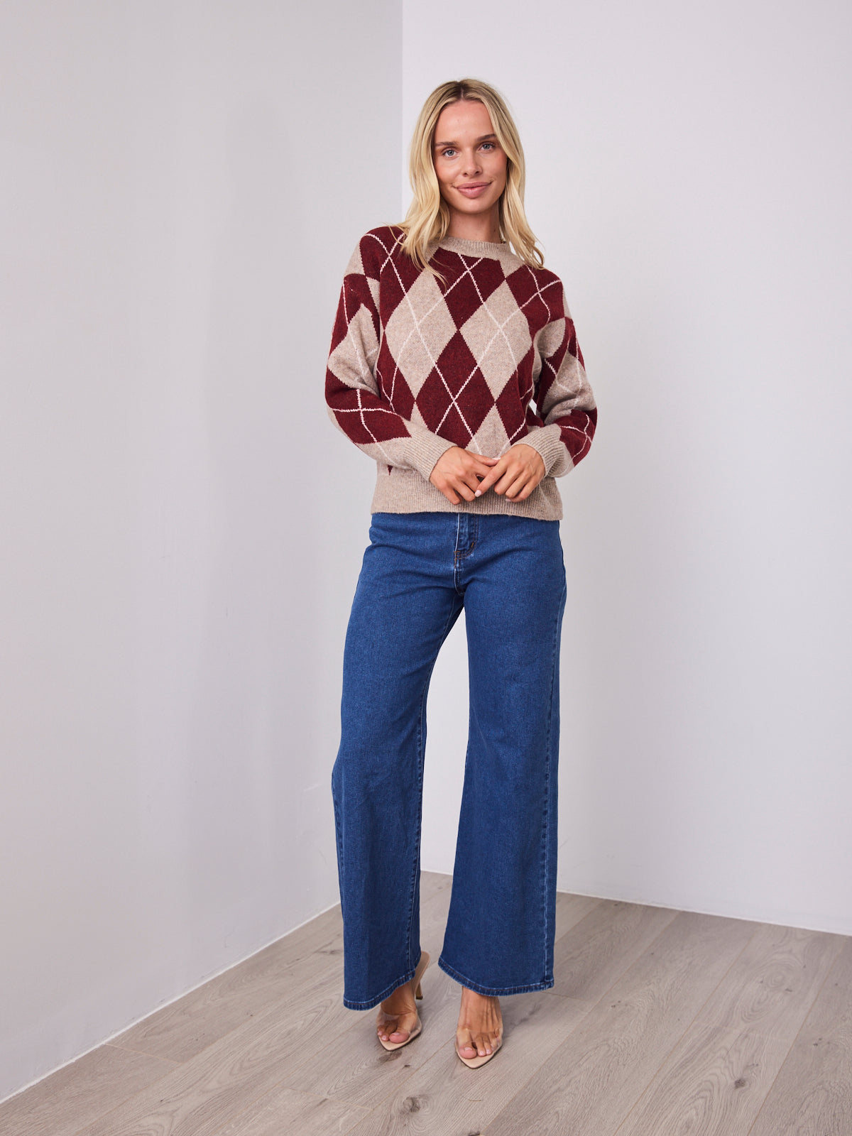 HAVAR KNIT - BEIGE/WINE