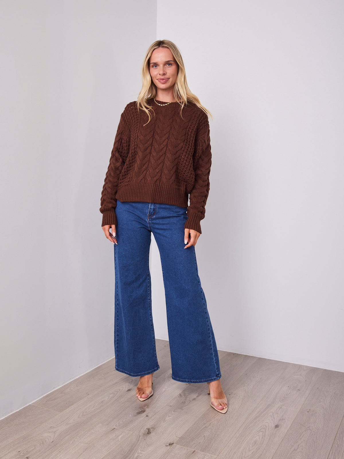 CARLA CABLE KNIT - CHOCOLATE