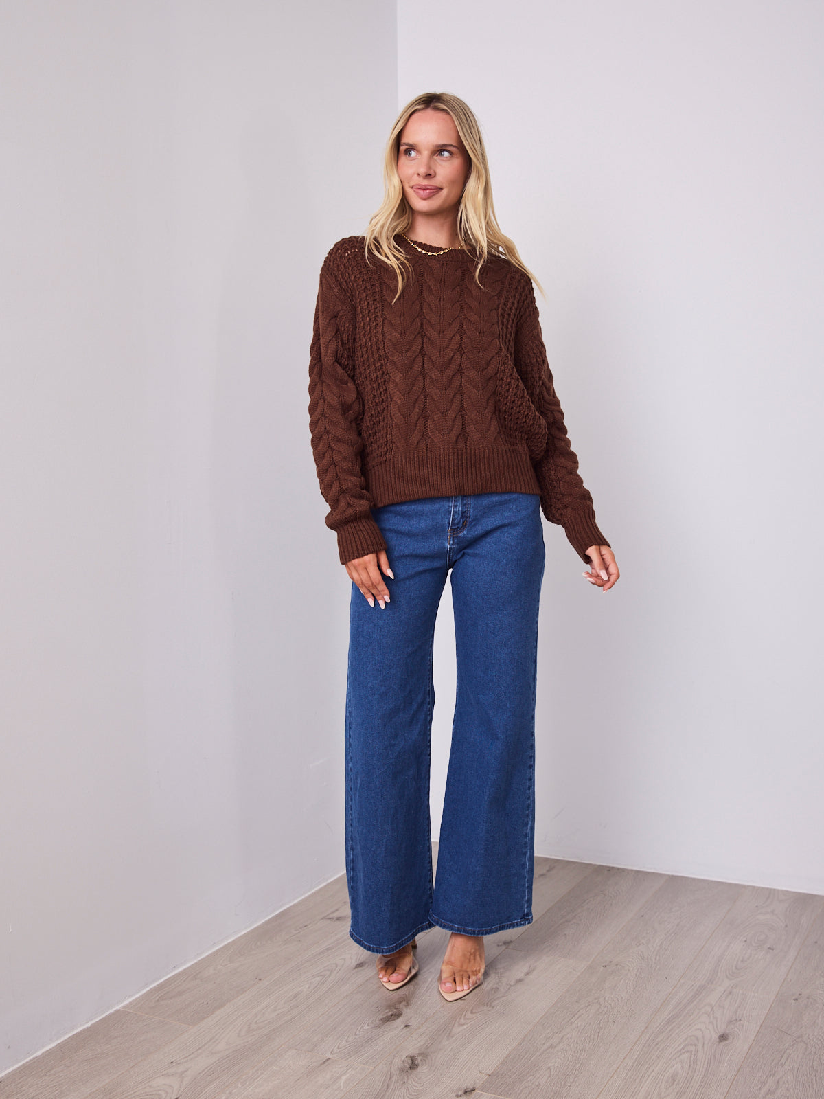 CARLA CABLE KNIT - CHOCOLATE