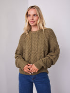 CARLA CABLE KNIT - KHAKI