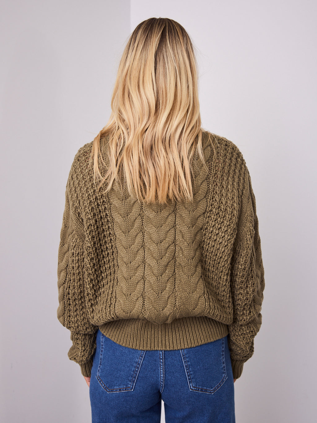 CARLA CABLE KNIT - KHAKI