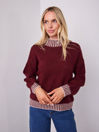 BESSIE STITCH KNIT - LATTE/WINE