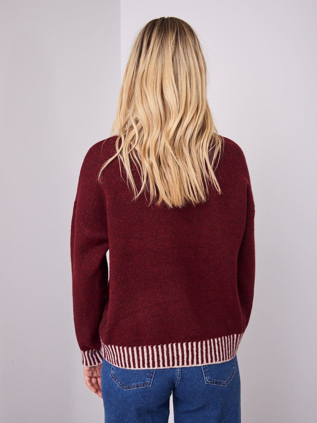 BESSIE STITCH KNIT - LATTE/WINE