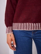BESSIE STITCH KNIT - LATTE/WINE