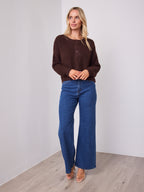 KIRA BUTTON KNIT - CHOCOLATE