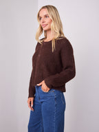KIRA BUTTON KNIT - CHOCOLATE