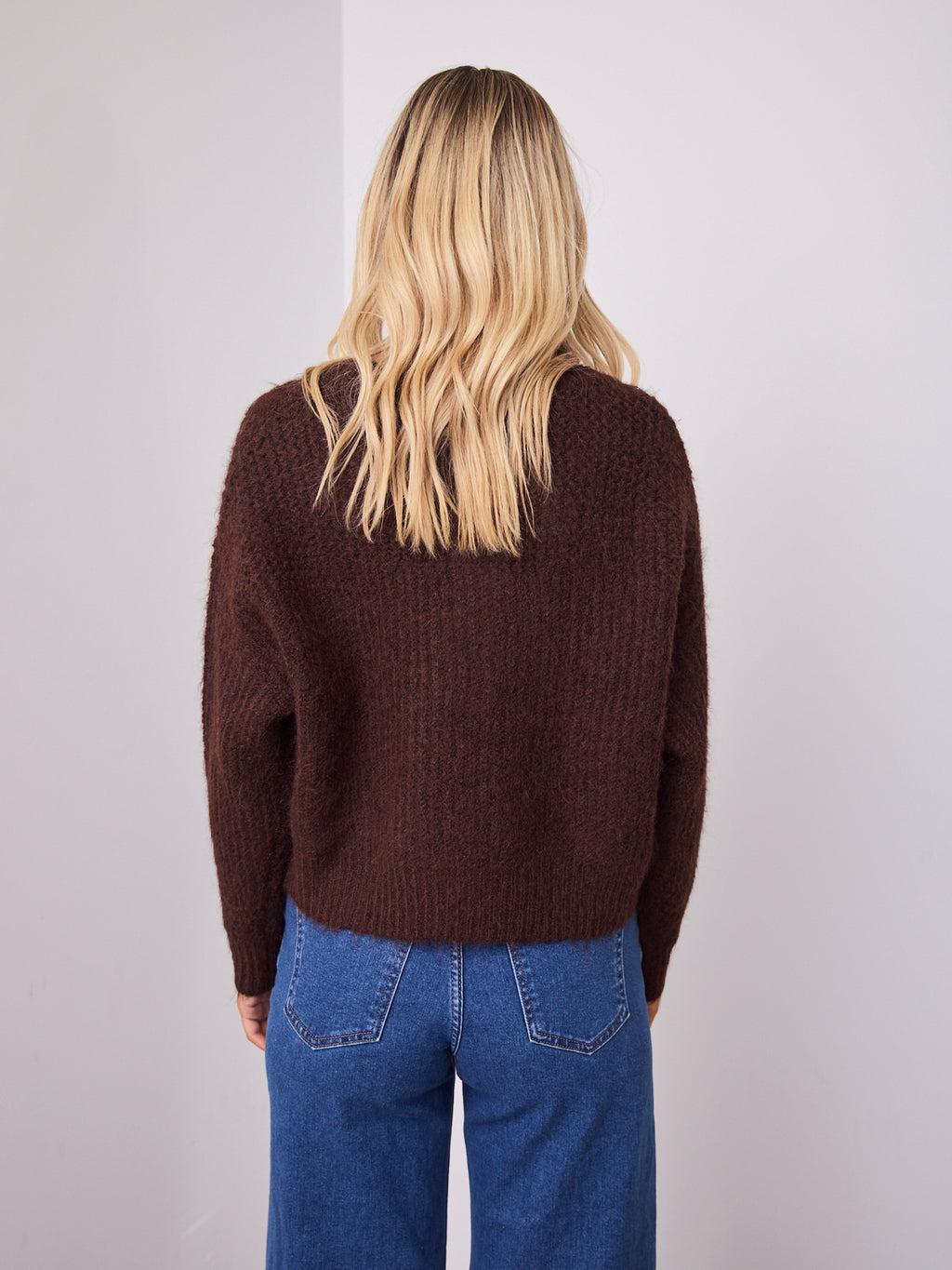 KIRA BUTTON KNIT - CHOCOLATE