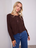 KIRA BUTTON KNIT - CHOCOLATE