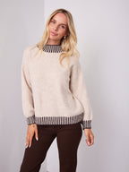 BESSIE STITCH KNIT - LATTE/CHOCOLATE