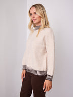 BESSIE STITCH KNIT - LATTE/CHOCOLATE