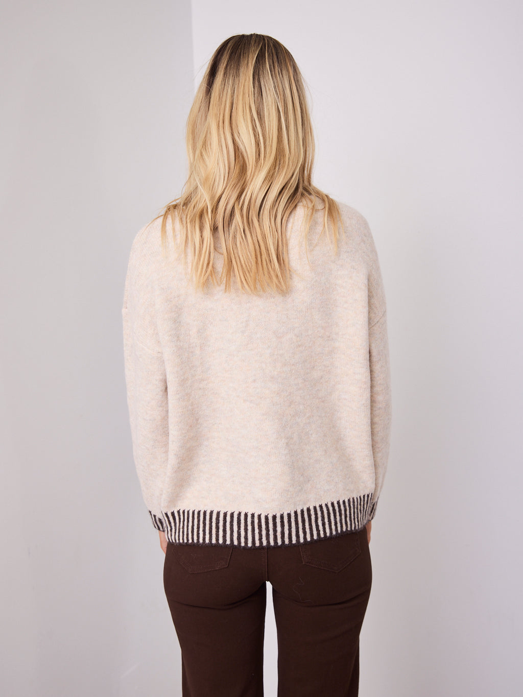 BESSIE STITCH KNIT - LATTE/CHOCOLATE