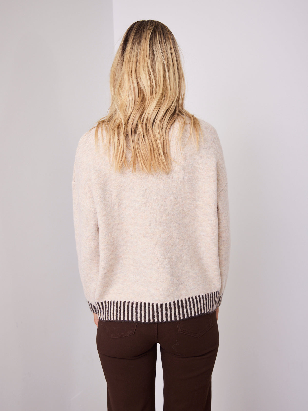 BESSIE STITCH KNIT - LATTE/CHOCOLATE