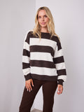ANITA BLOCK STRIPE KNIT - CHOCOLATE/WHITE