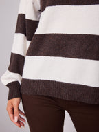 ANITA BLOCK STRIPE KNIT - CHOCOLATE/WHITE